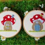 Toadstool House Appliqued H..